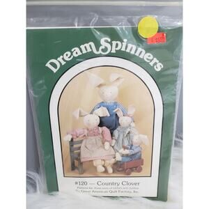 NEW DREAM SPINNERS COUNTRY CLOVER RABBITS CLOTHES 3 SIZES UNCUT VINTAGE 1986
